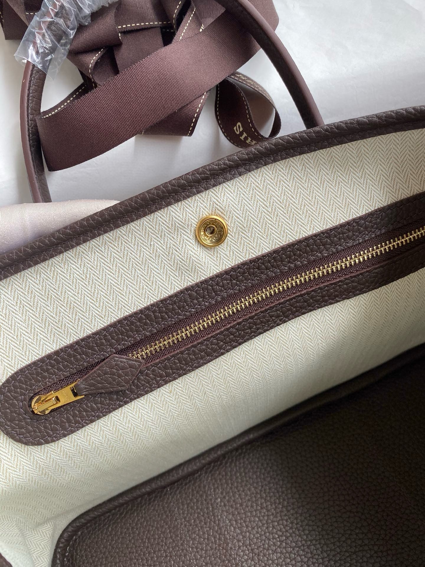 H**mes garden party 30 handmade bag in ebene clemence leather