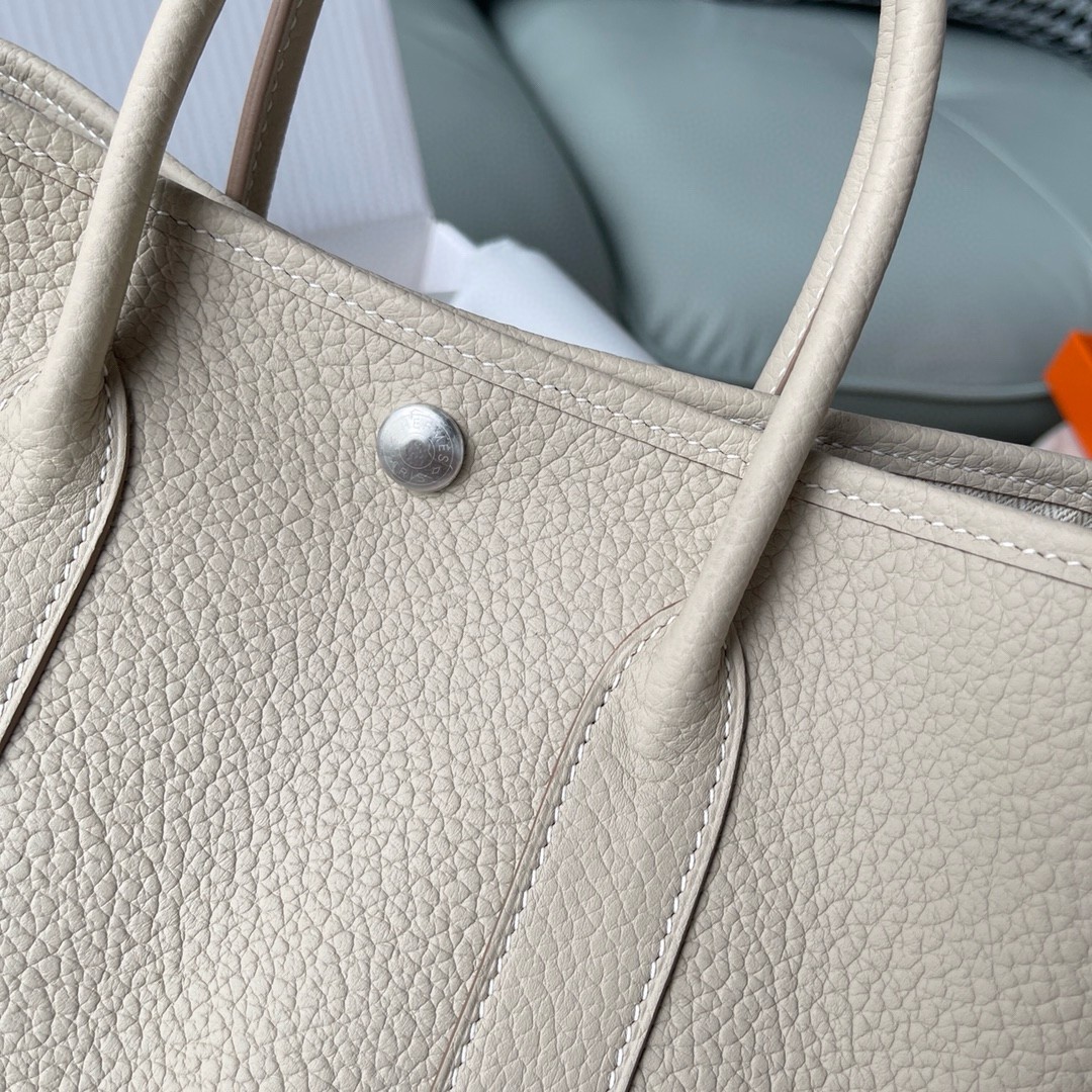 H**mes garden party 30 handmade bag in beton negonda leather
