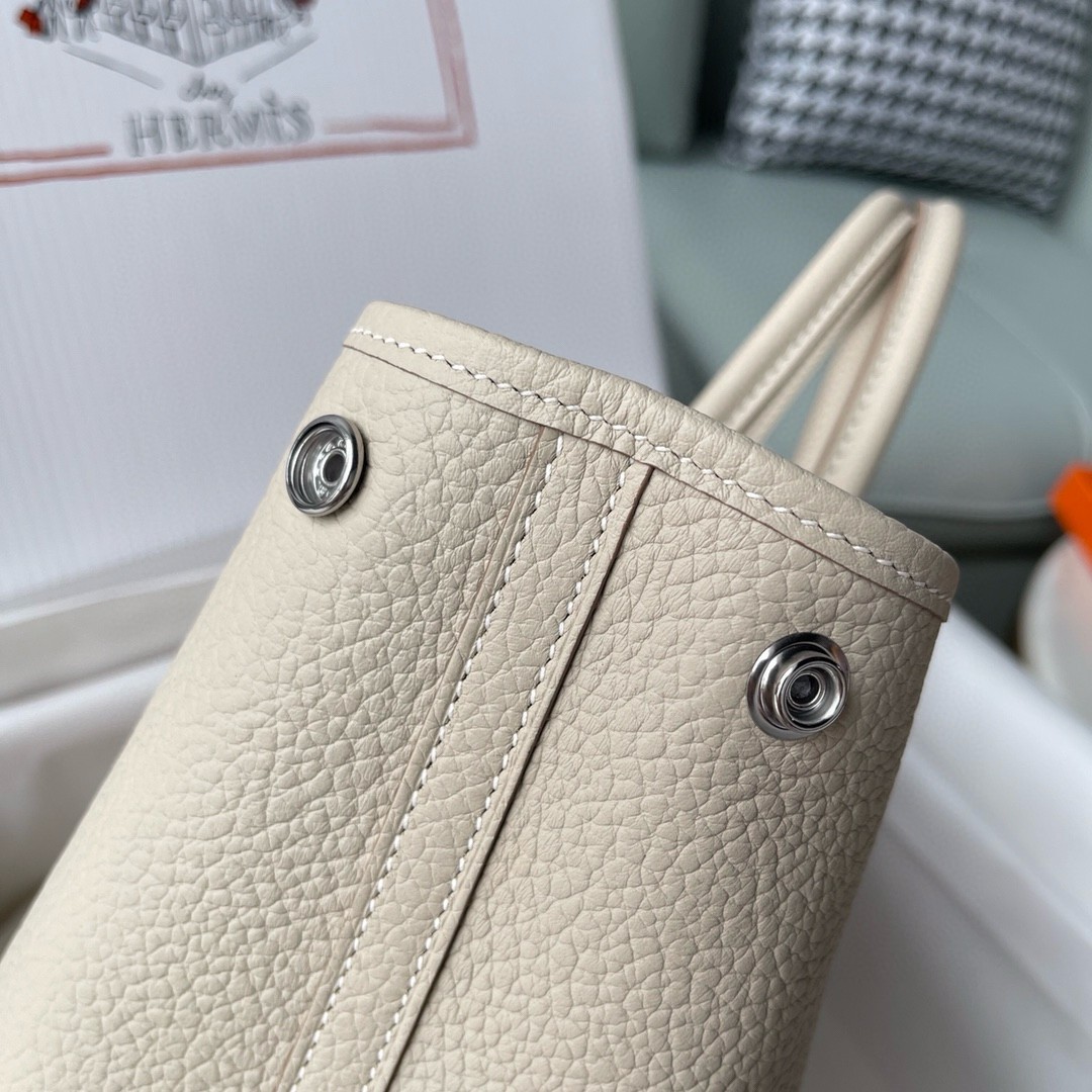 H**mes garden party 30 handmade bag in beton negonda leather