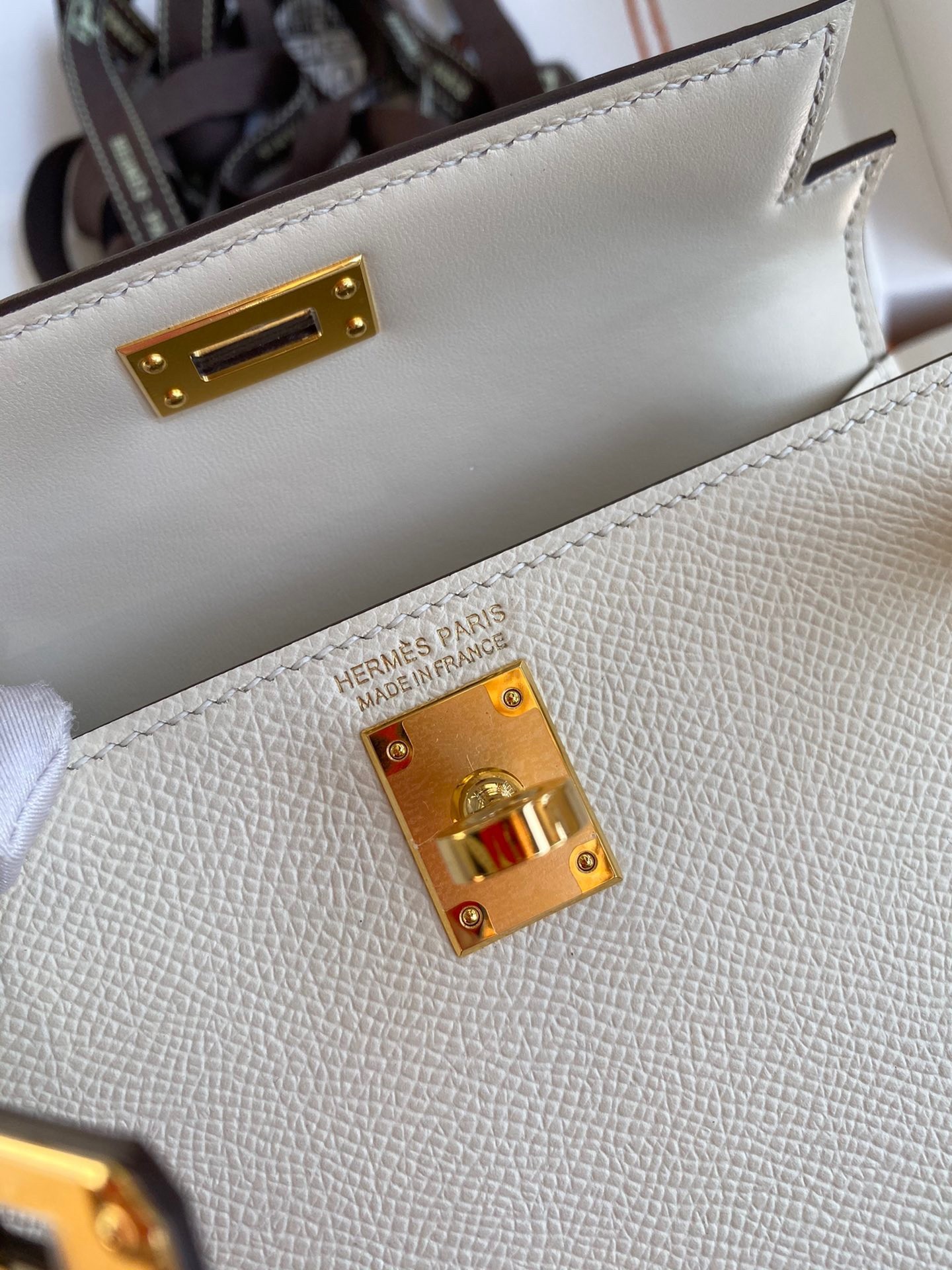 H**mes kelly mini ii sellier handmade bag in nata epsom calfskin