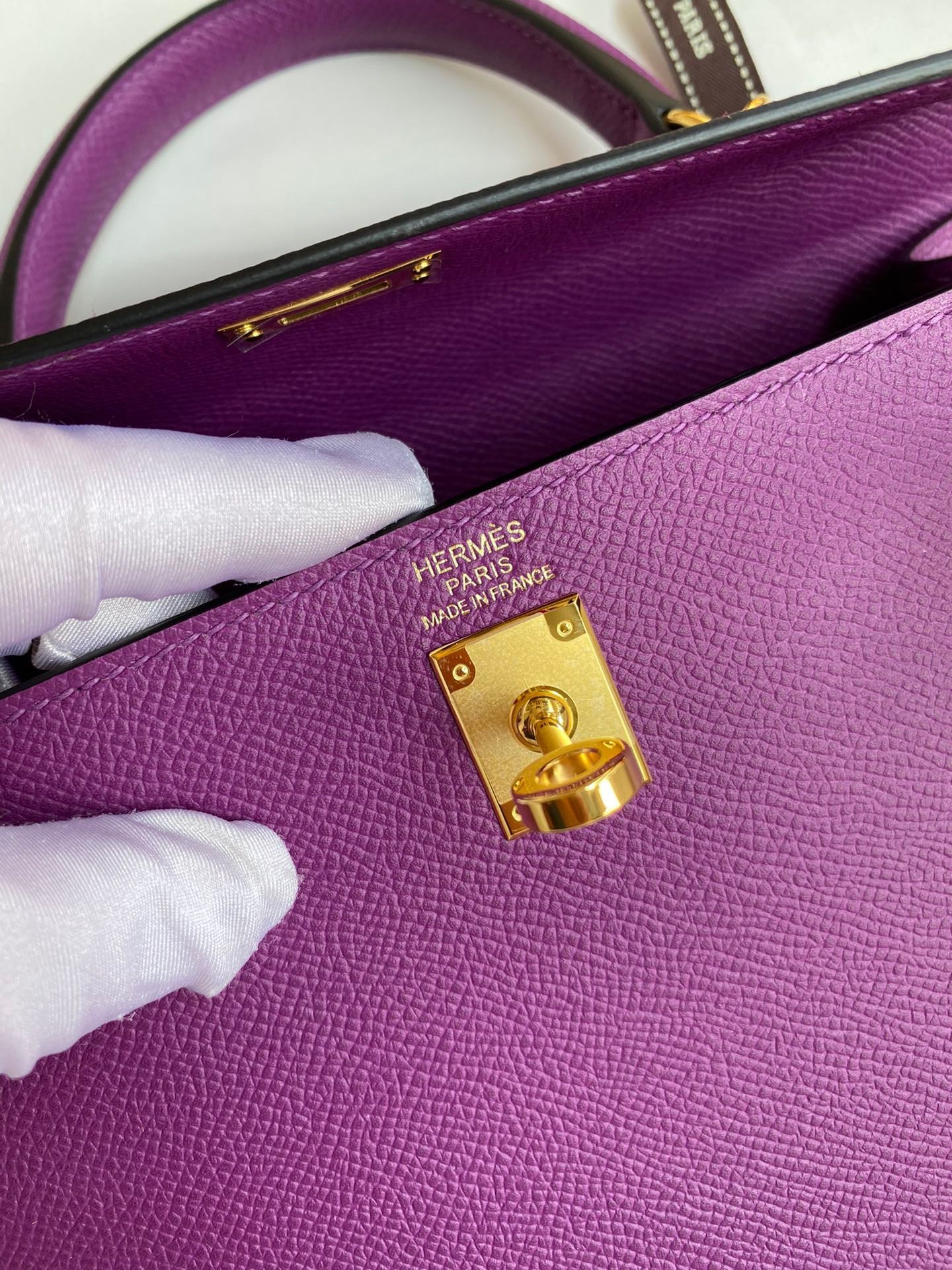 H**mes kelly sellier 25 handmade bag in anemone epsom calfskin