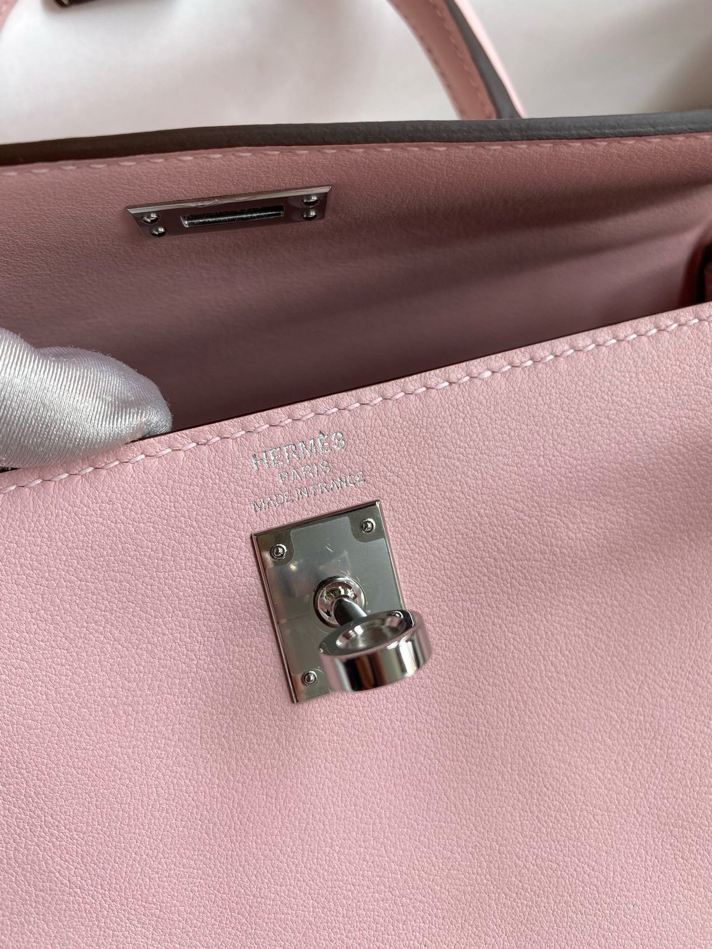 H**mes kelly retourne 25 handmade bag in rose sakura swift calfskin