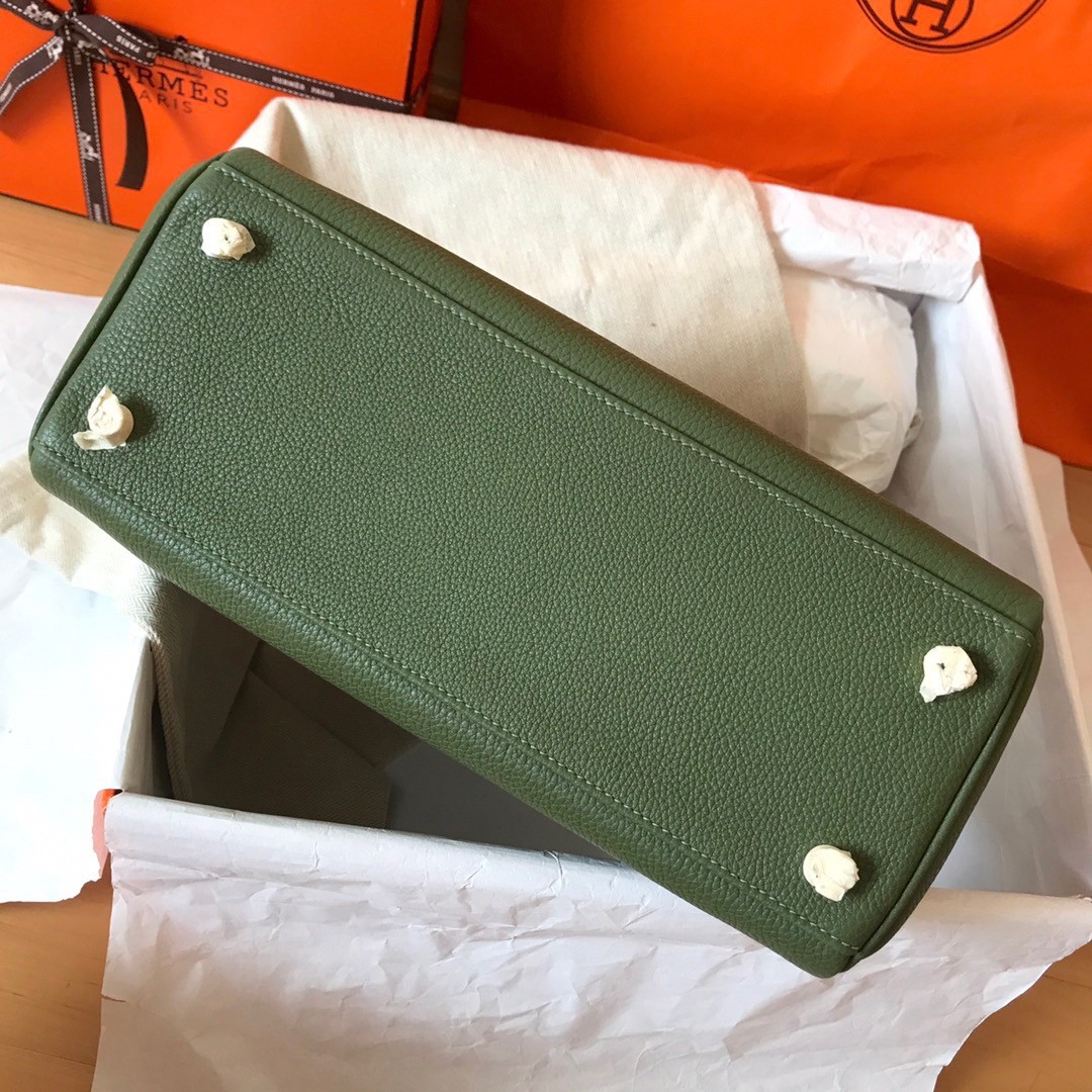 H**mes kelly retourne 28 handmade bag in canopee clemence leather