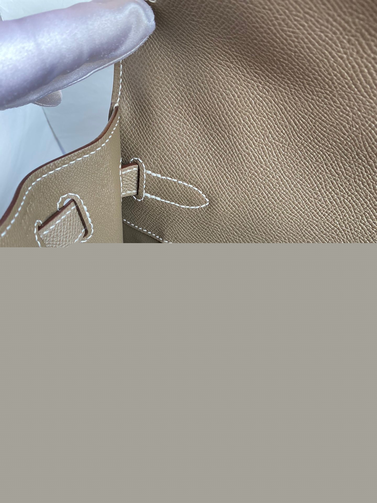 H**mes kelly sellier 28 handmade bag in taupe epsom calfskin