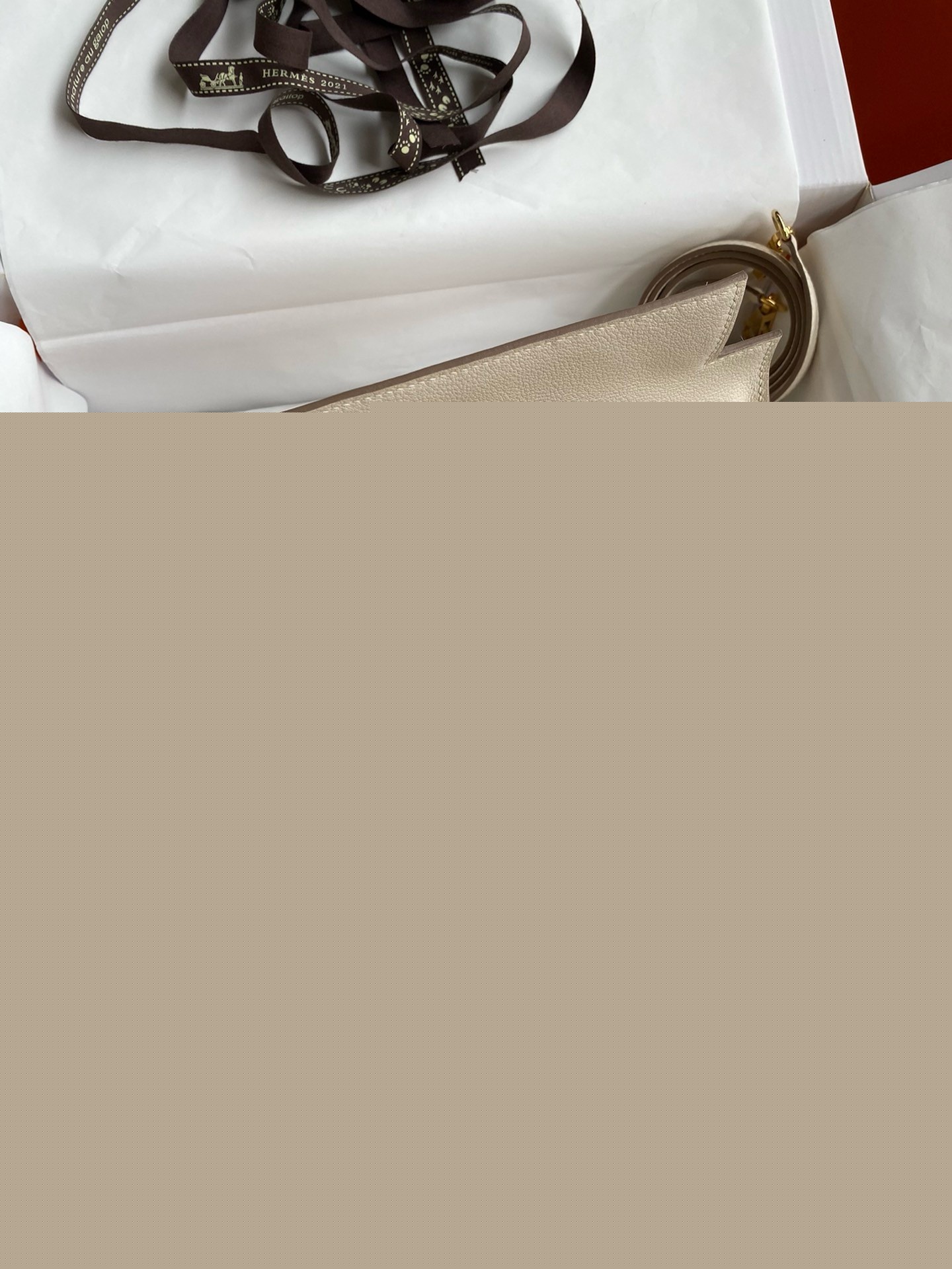 H**mes kelly retourne 28 handmade bag in craie evercolor calfskin