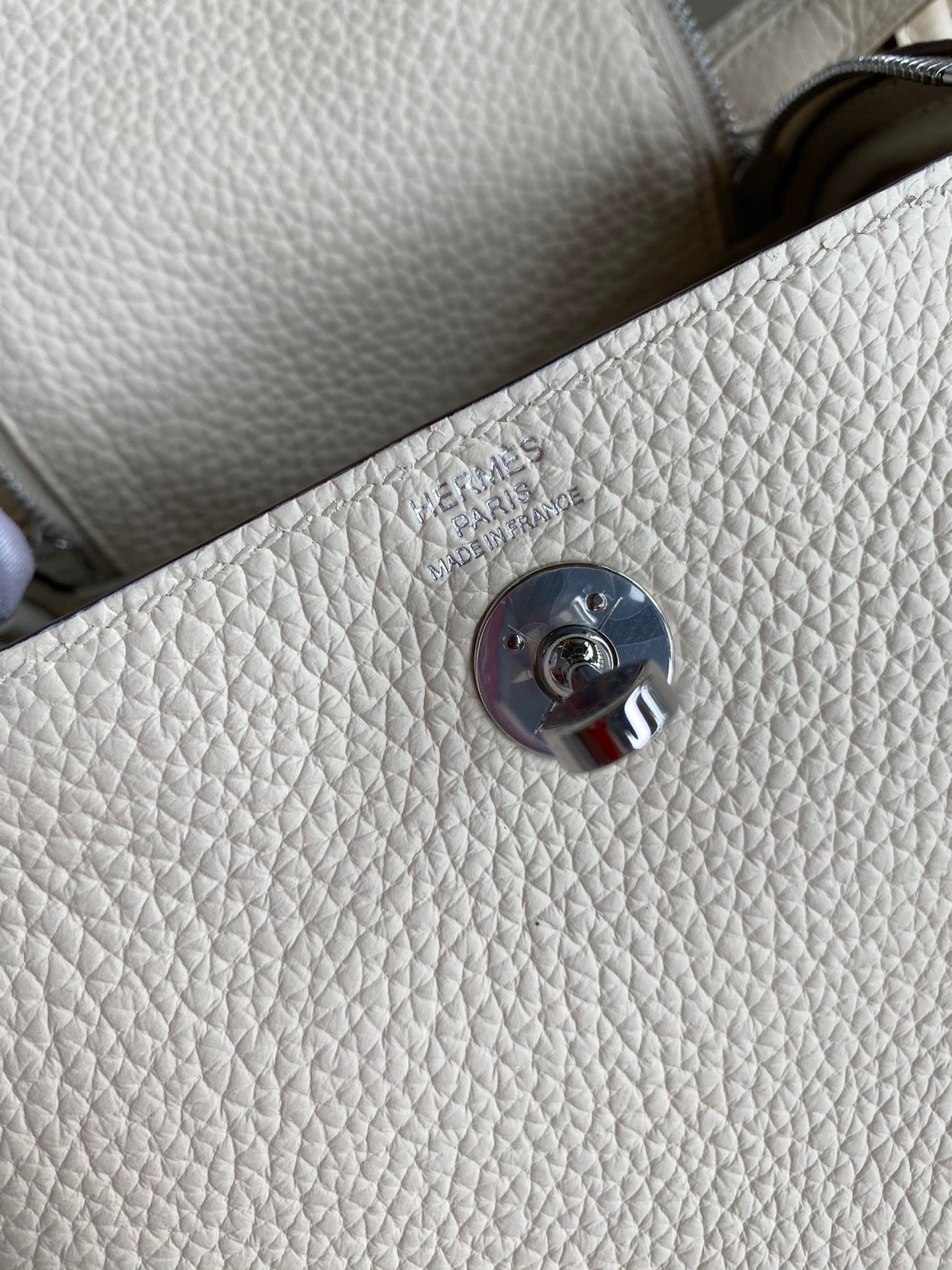 H**mes mini lindy handmade bag in nata clemence leather