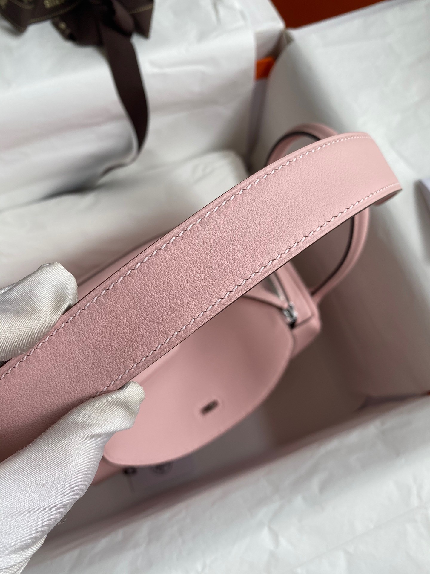 H**mes lindy 26 handmade bag in rose sakura swift calfskin