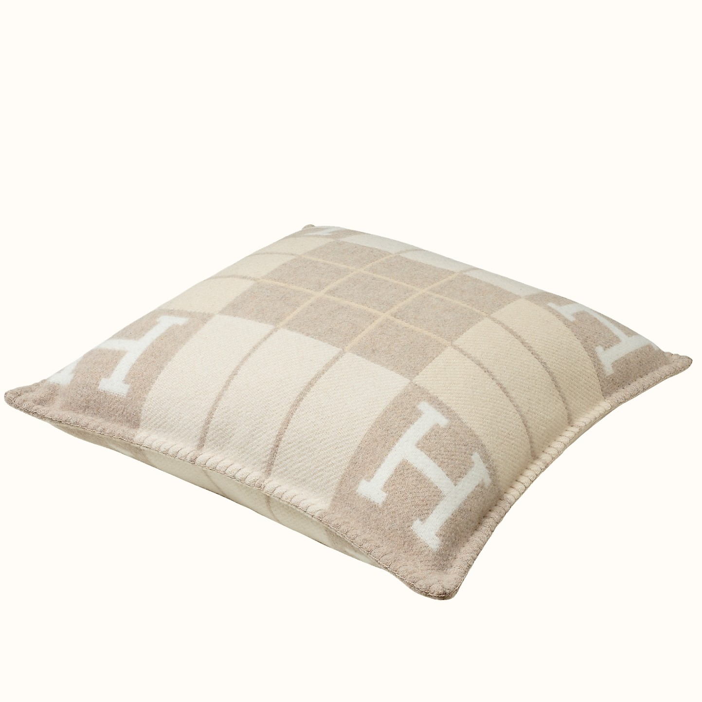 H**mes beige small avalon iii pillow