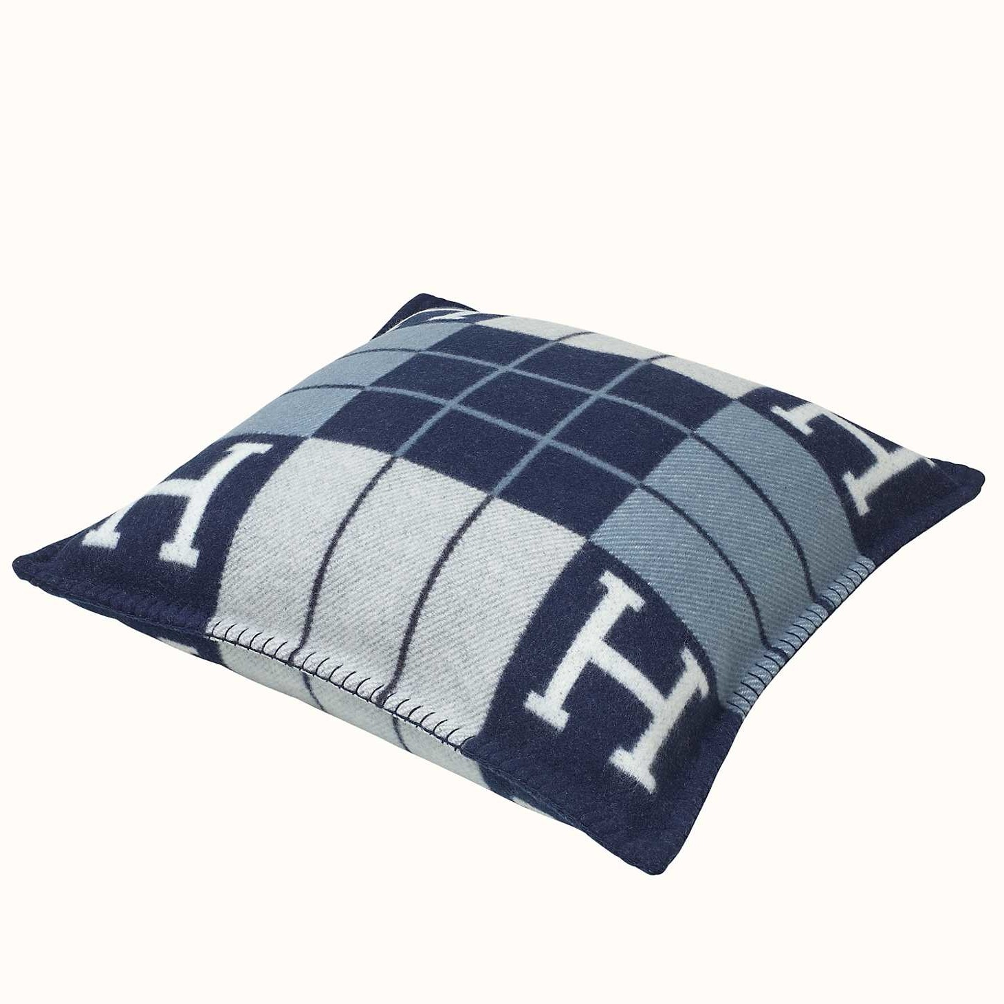 H**mes blue small avalon iii pillow