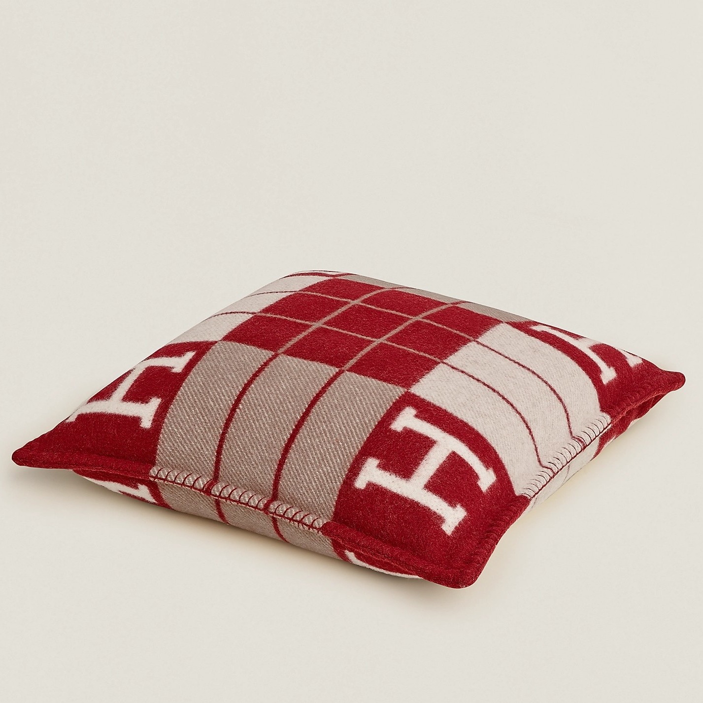 H**mes red small avalon iii pillow cover