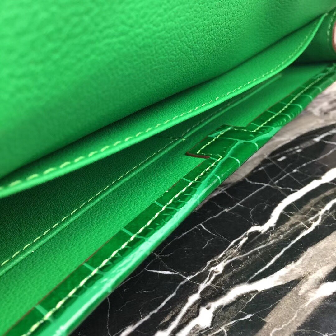 H**mes jige elan 29 clutch in bambou crocodile leather