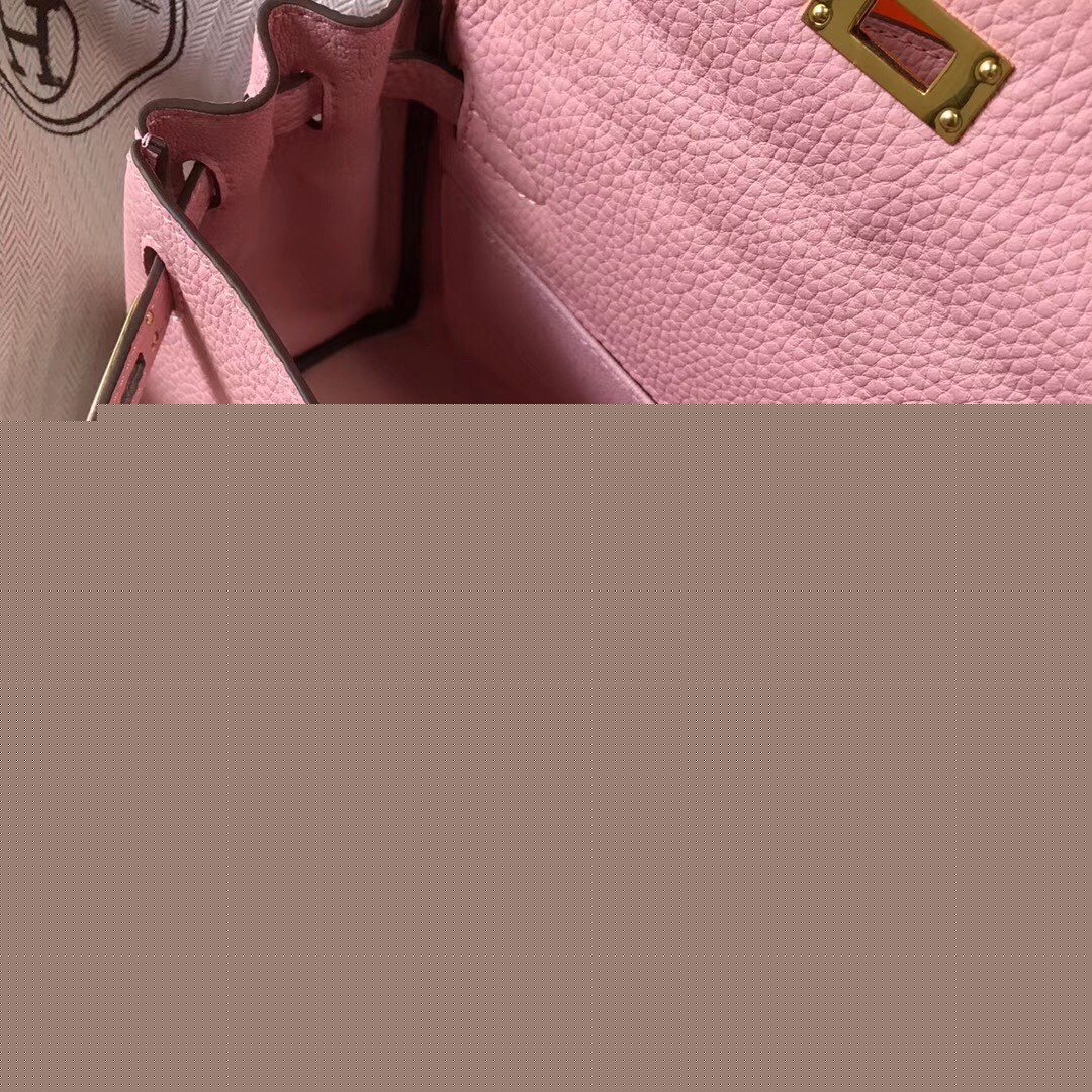 H**mes mini kelly 20cm bag in pink clemence leather