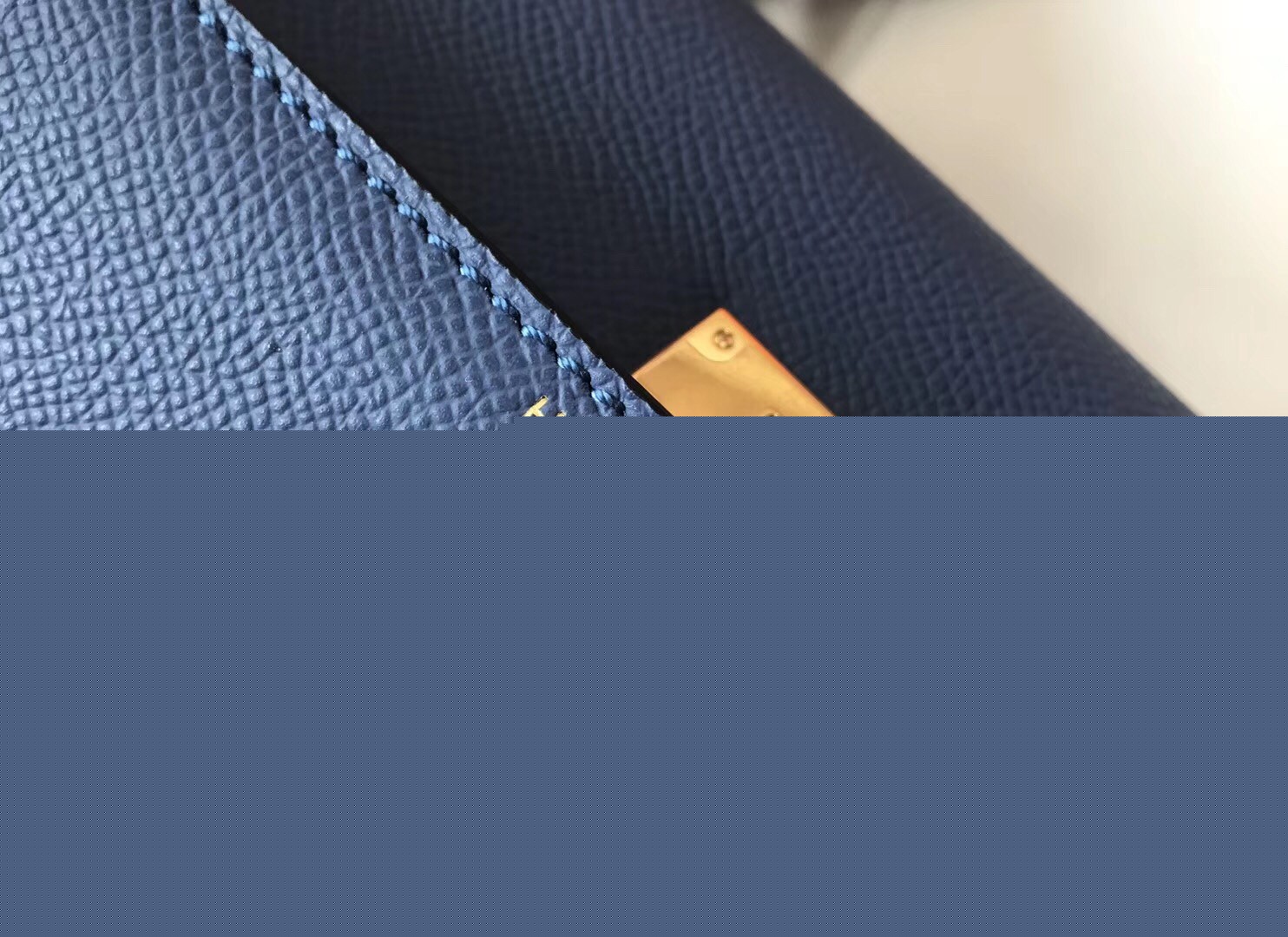 H**mes kelly 28cm sellier bag in blue agate epsom leather