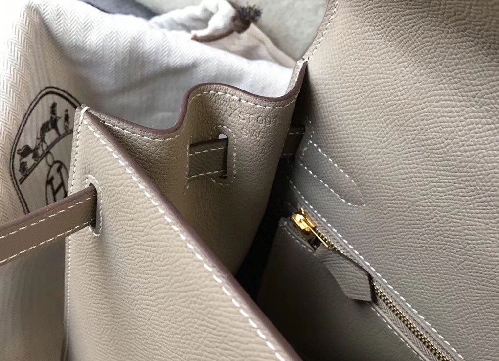H**mes kelly 28cm sellier bag in gris asphalt epsom leather