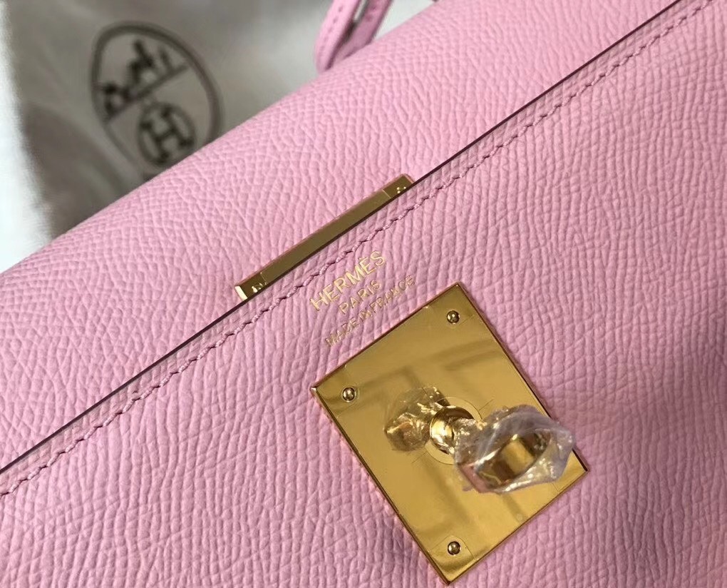 H**mes kelly 28cm sellier bag in mauve sylvestre epsom leather