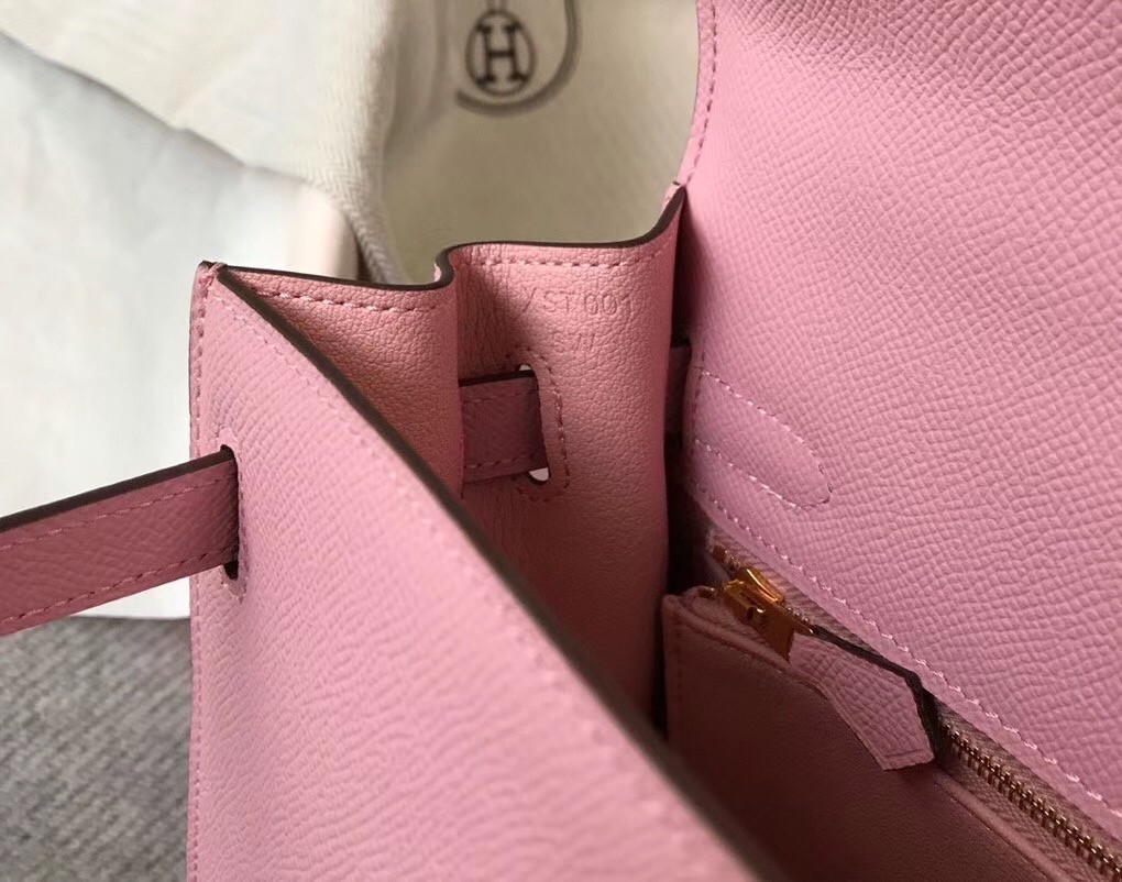 H**mes kelly 28cm sellier bag in mauve sylvestre epsom leather