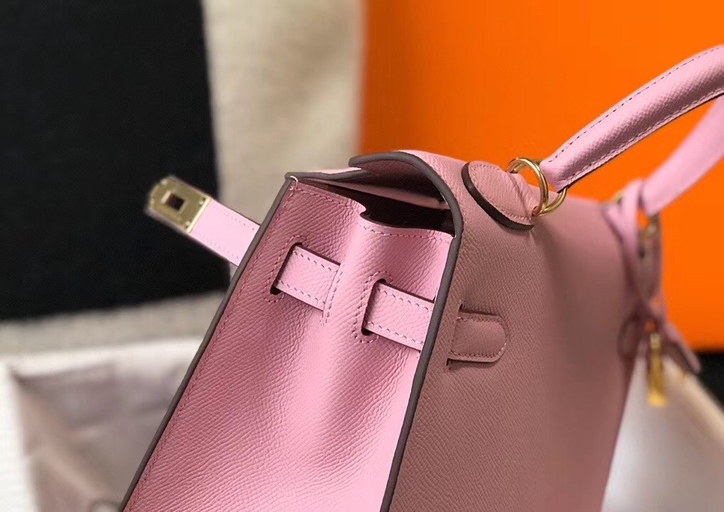 H**mes kelly 28cm sellier bag in mauve sylvestre epsom leather