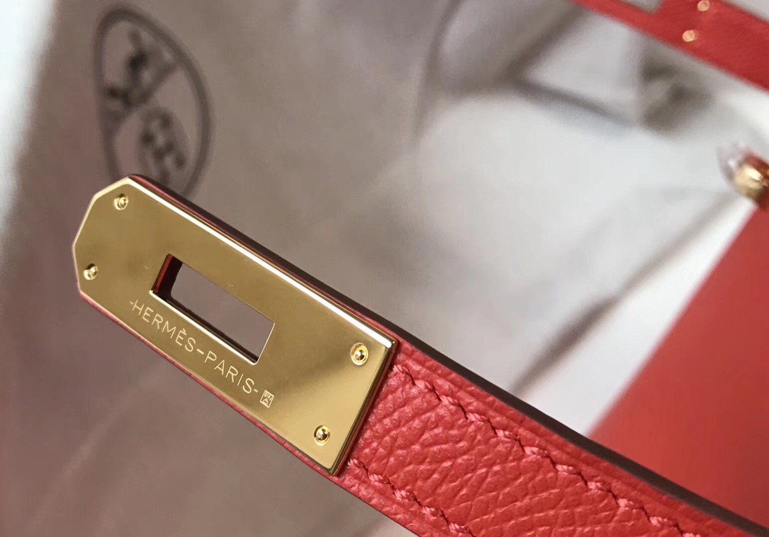 H**mes kelly 28cm sellier bag in red epsom leather