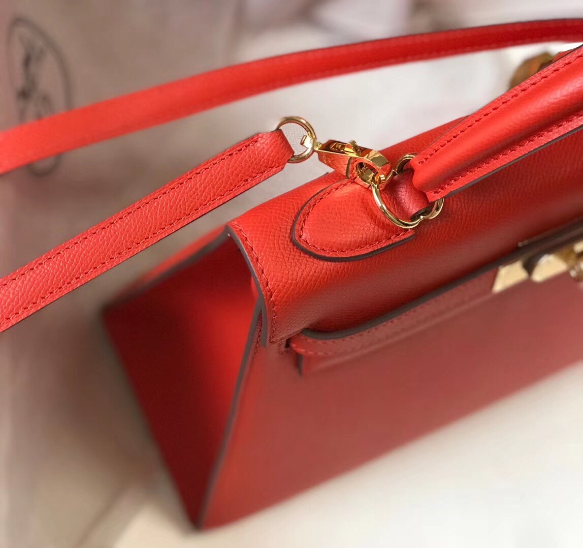 H**mes kelly 28cm sellier bag in red epsom leather