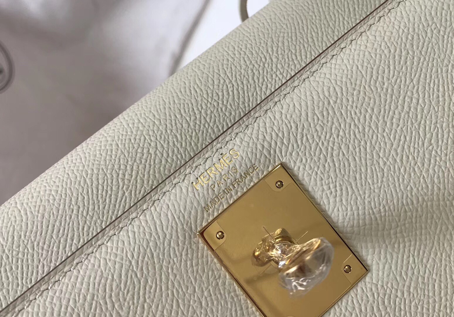 H**mes kelly 32cm sellier bag in white epsom leather