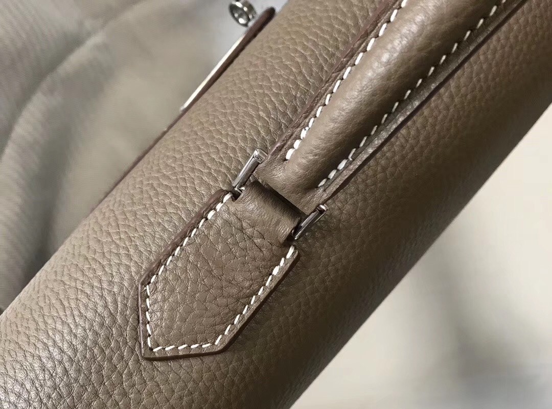 H**mes kelly depeche 34 briefcase in taupe calfskin