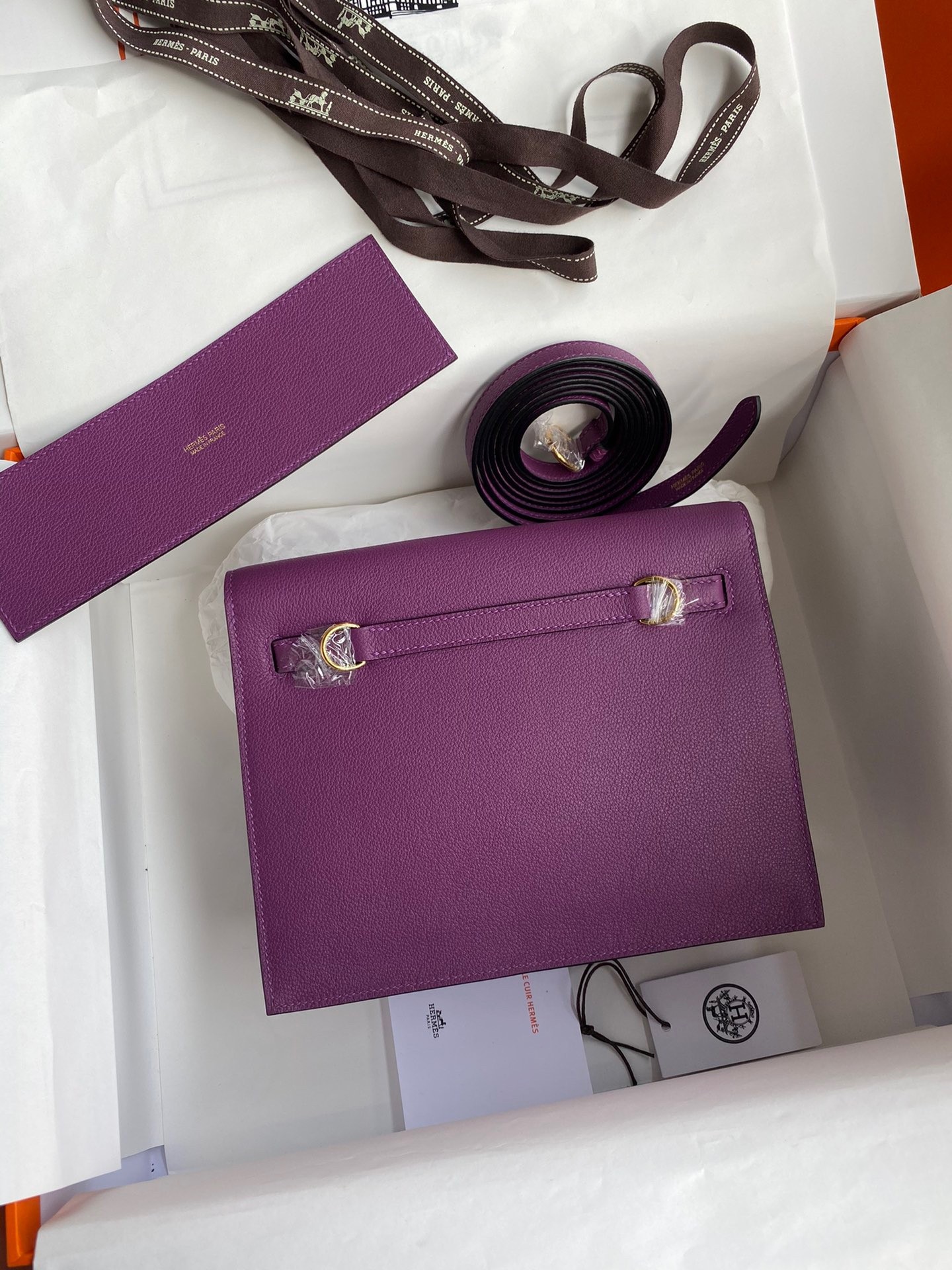 H**mes kelly danse ii handmade bag in anemone evercolor calfskin