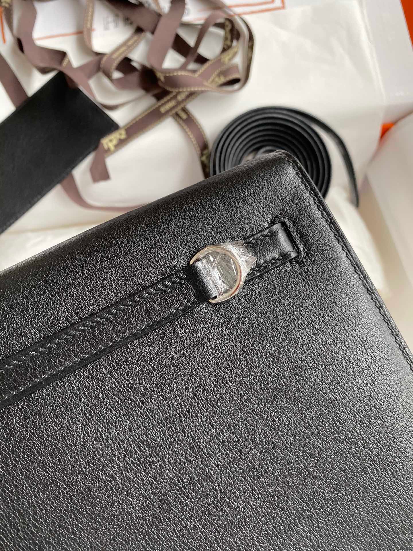 H**mes kelly danse ii handmade bag in black evercolor calfskin