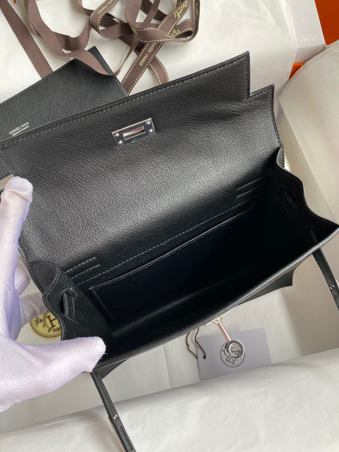 H**mes kelly danse ii handmade bag in black evercolor calfskin