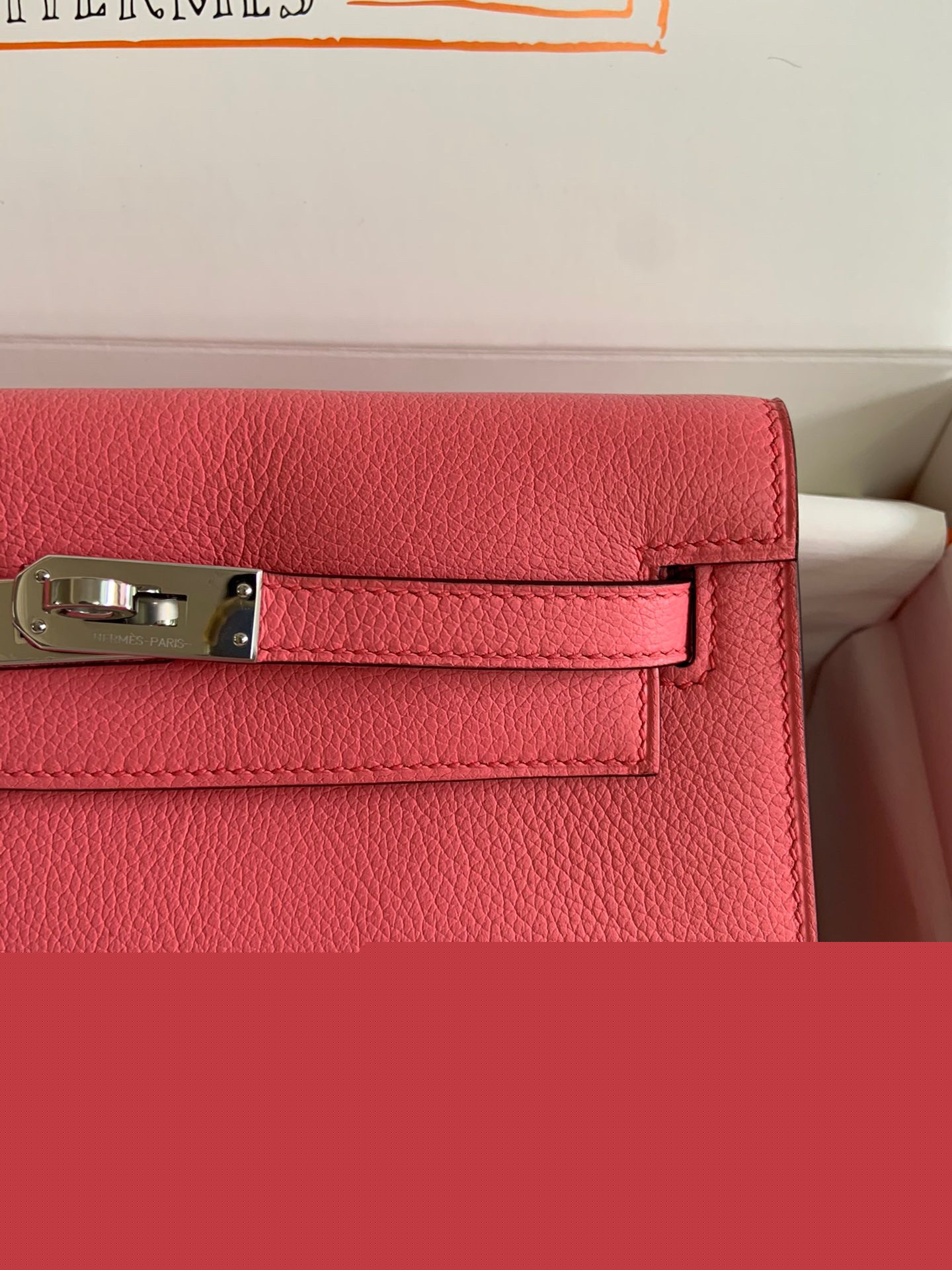 H**mes kelly danse ii handmade bag in rose lipstick evercolor calfskin