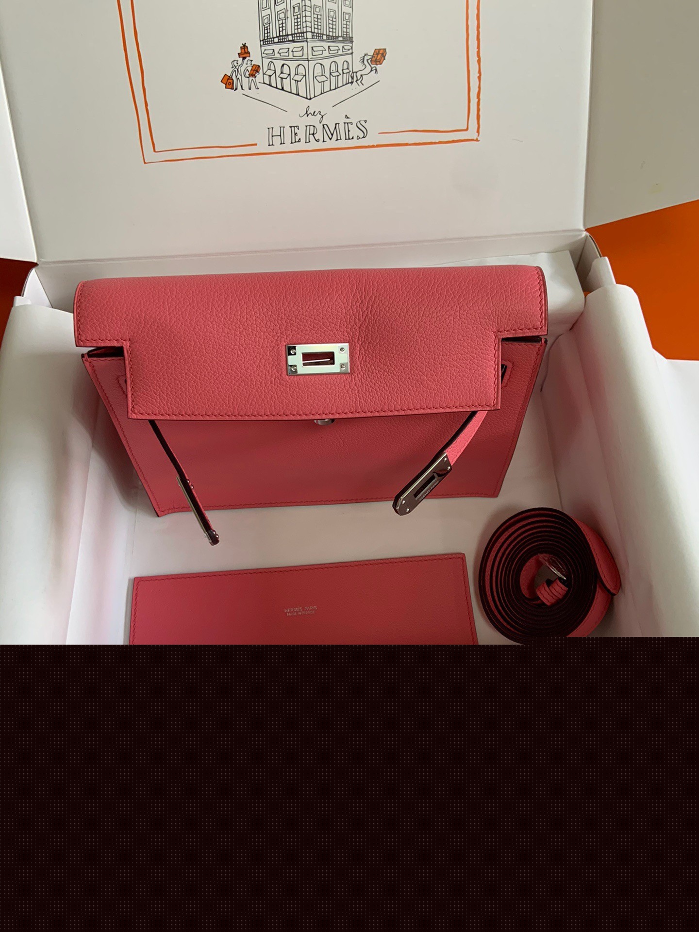 H**mes kelly danse ii handmade bag in rose lipstick evercolor calfskin