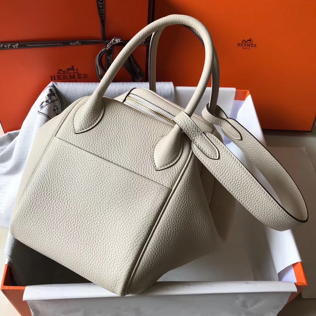 H**mes craie clemence lindy 30cm bag with ghw