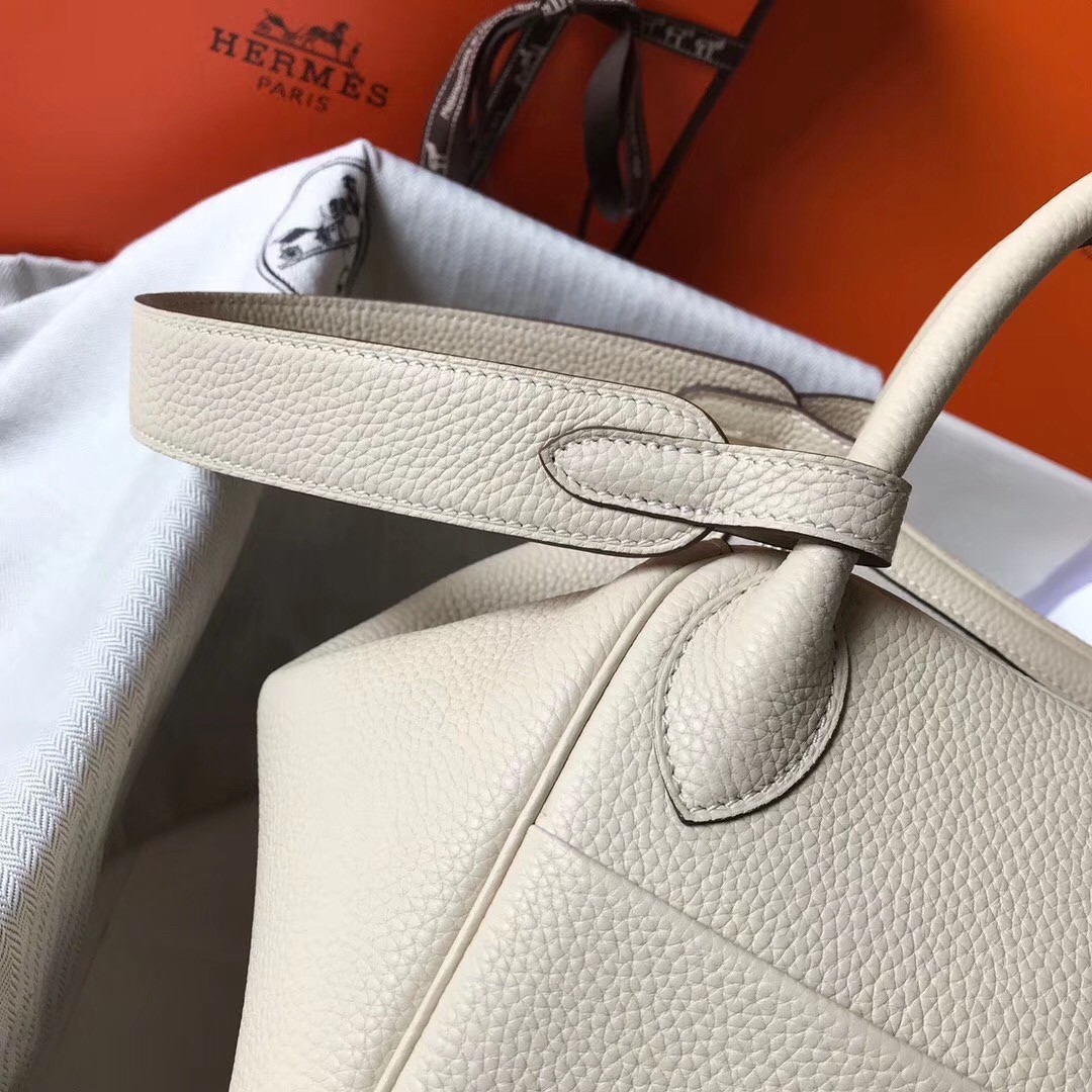 H**mes craie clemence lindy 30cm bag with ghw