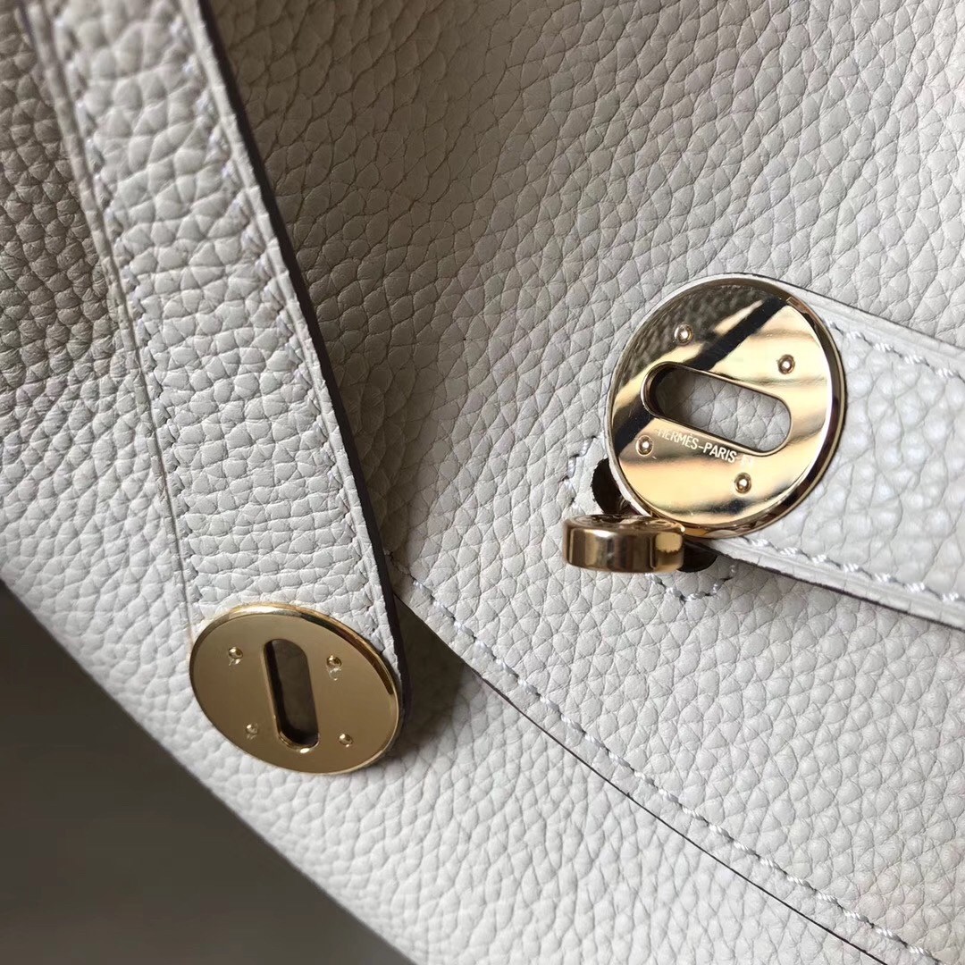 H**mes craie clemence lindy 30cm bag with ghw