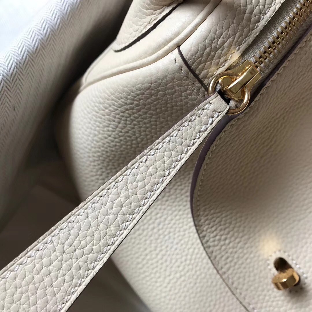H**mes craie clemence lindy 30cm bag with ghw