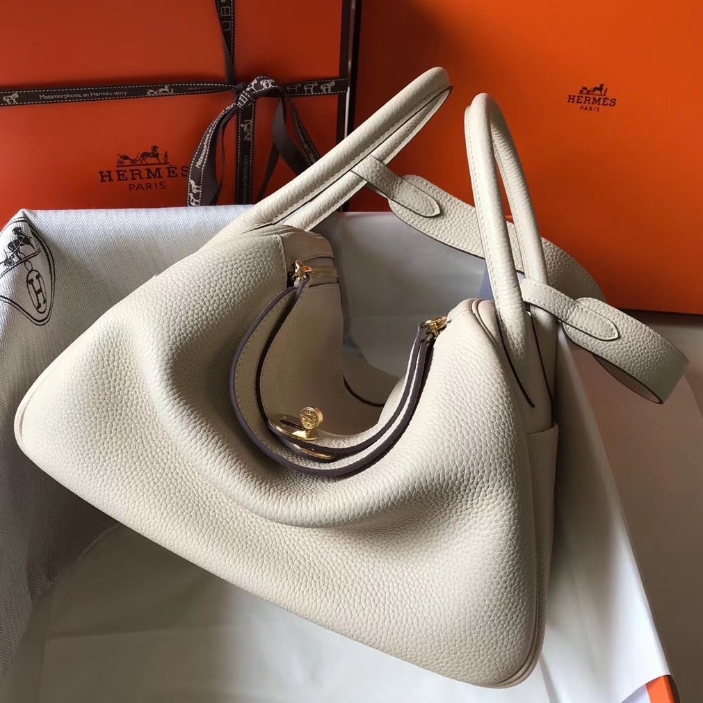 H**mes craie clemence lindy 30cm bag with ghw