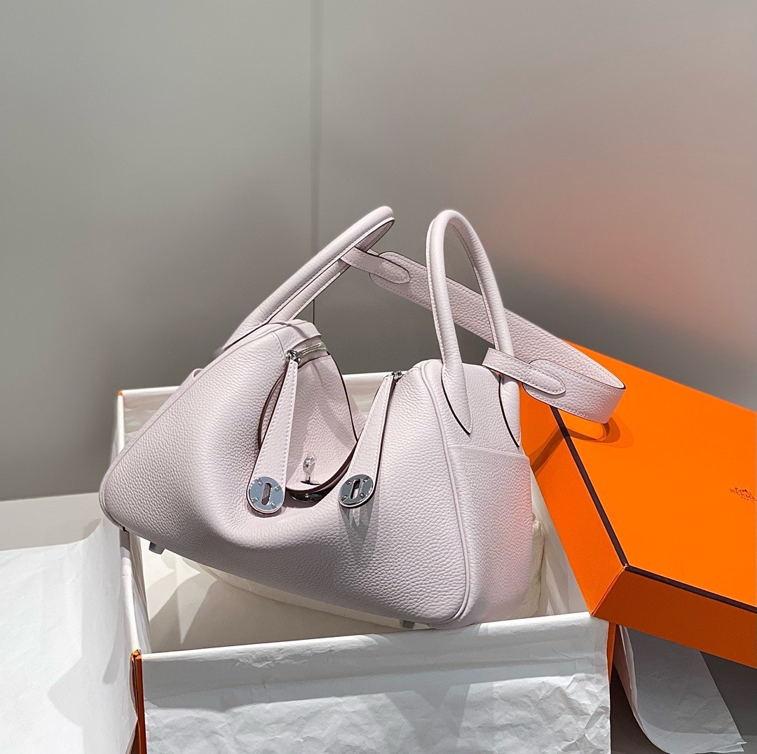 H**mes lindy 30cm bag in mauve pale clemence leather phw