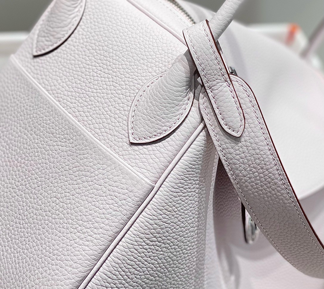 H**mes lindy 30cm bag in mauve pale clemence leather phw