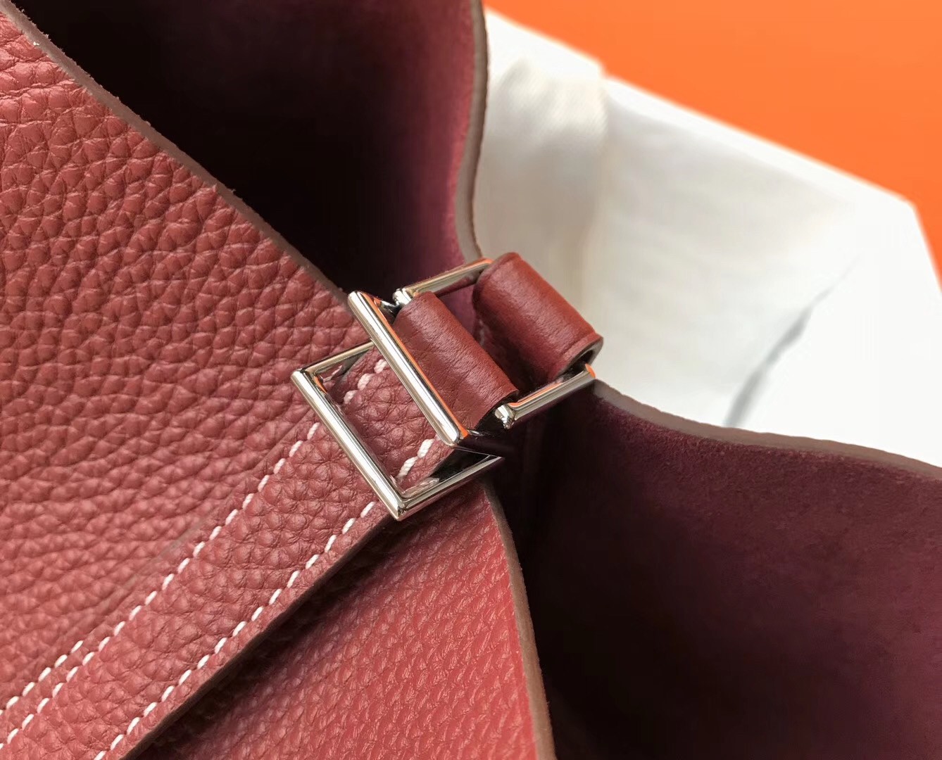 H**mes picotin lock 18 bag in bordeaux clemence leather