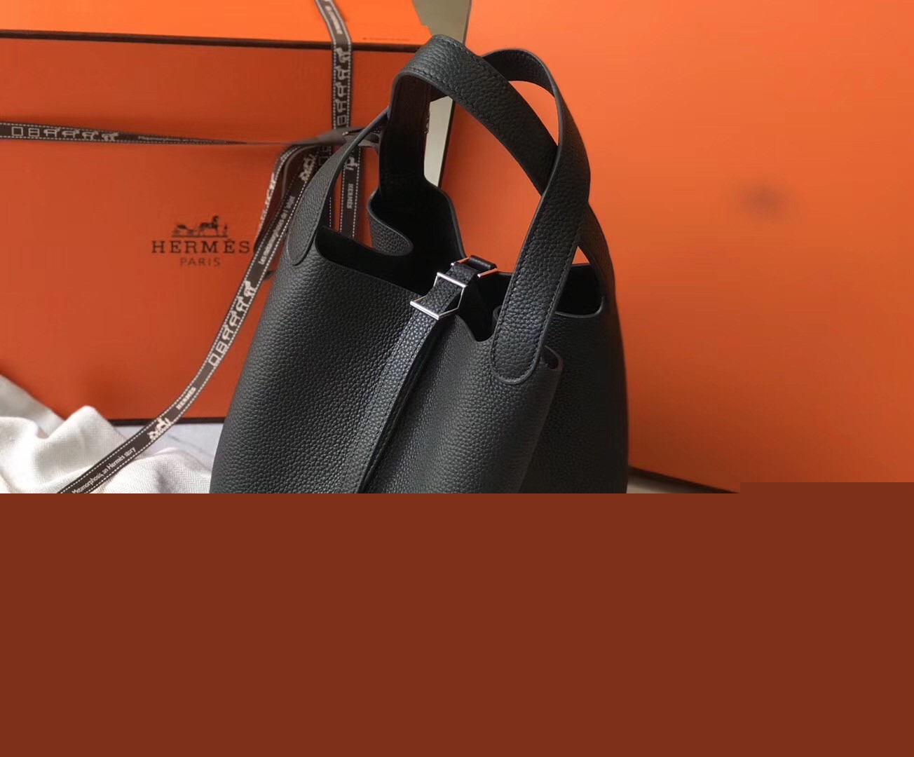 H**mes picotin lock 18 bag in black clemence leather