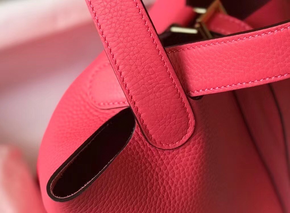 H**mes picotin lock 18 bag in rose lipstick clemence leather