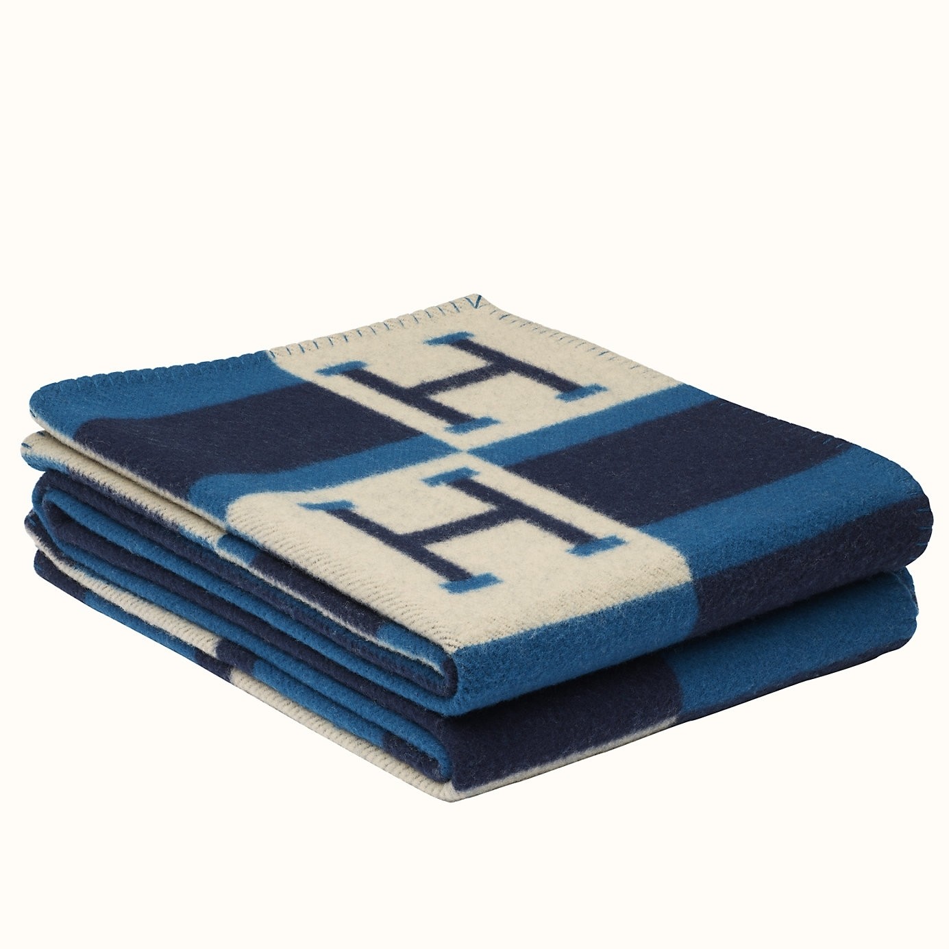 H**mes marine avalon bayadere throw blanket