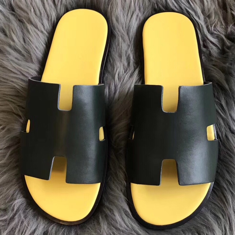 H**mes izmir sandals in dark green swift leather