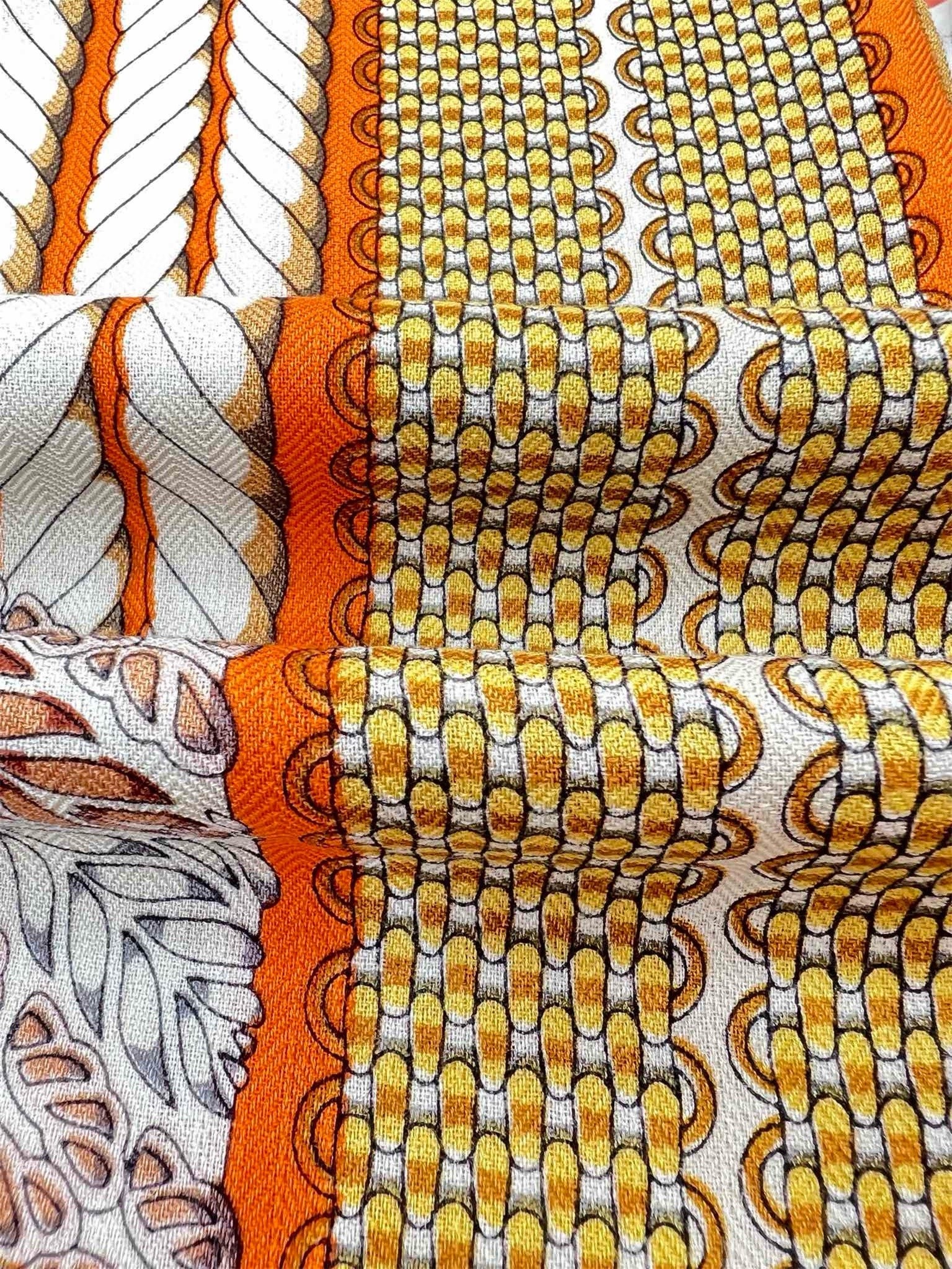 H**mes orange dressage tressage shawl 140