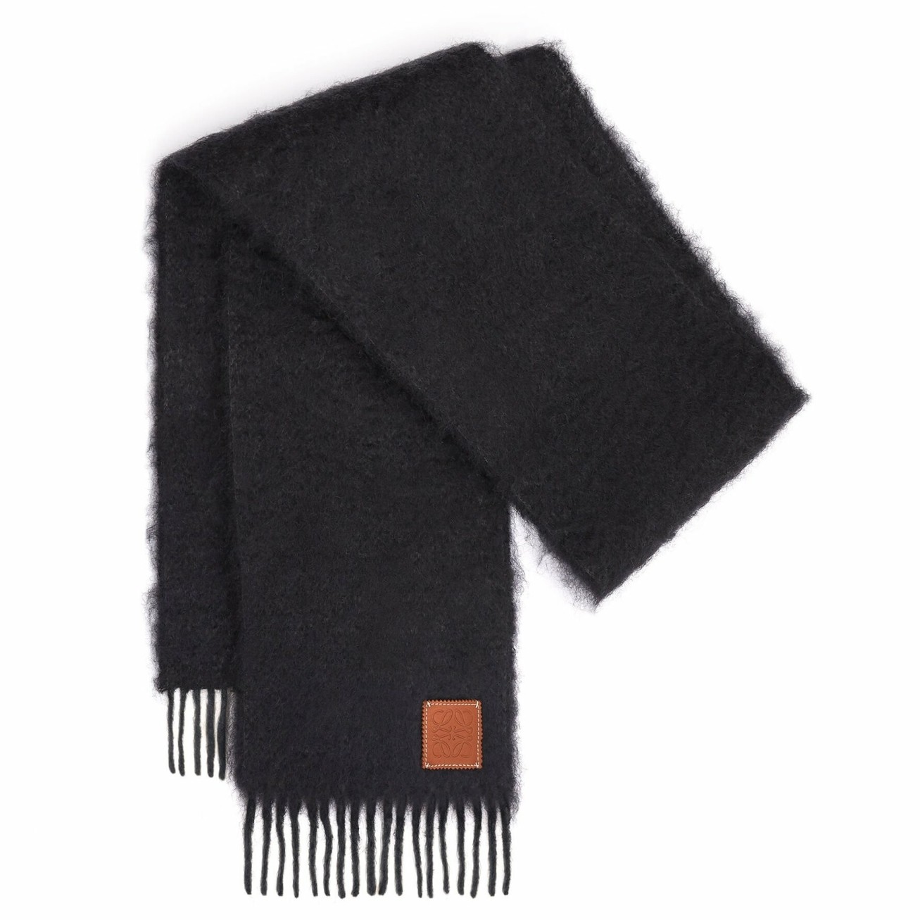 L0ew* scarf in black mohair and wool