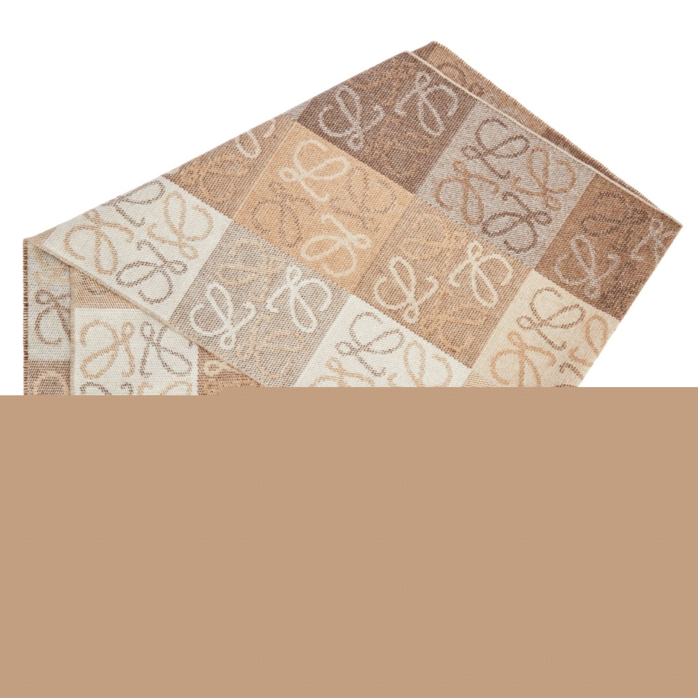 L0ew* anagram checkerboard scarf in beige wool and cashmere