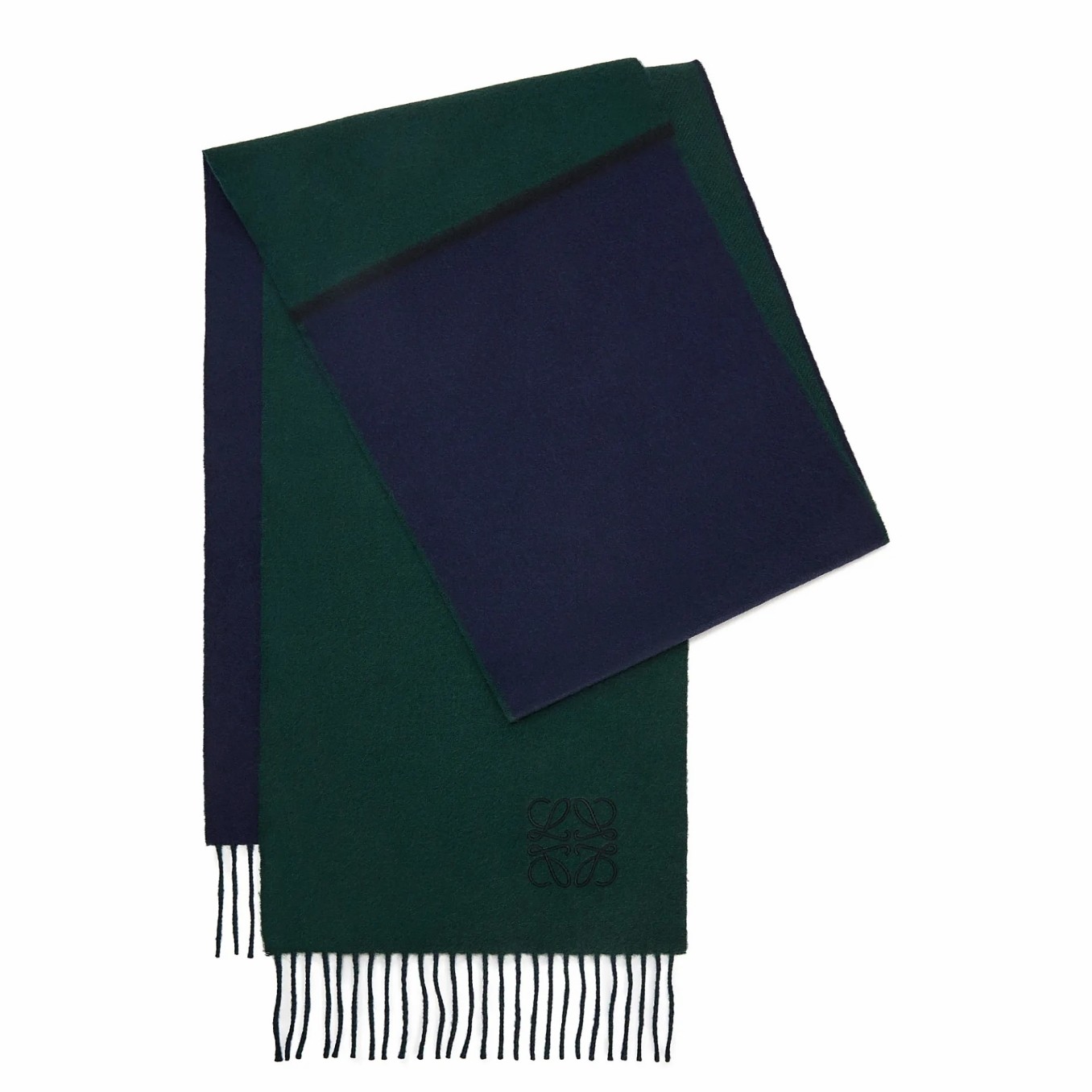 L0ew* window scarf in green/blue wool and cashmere