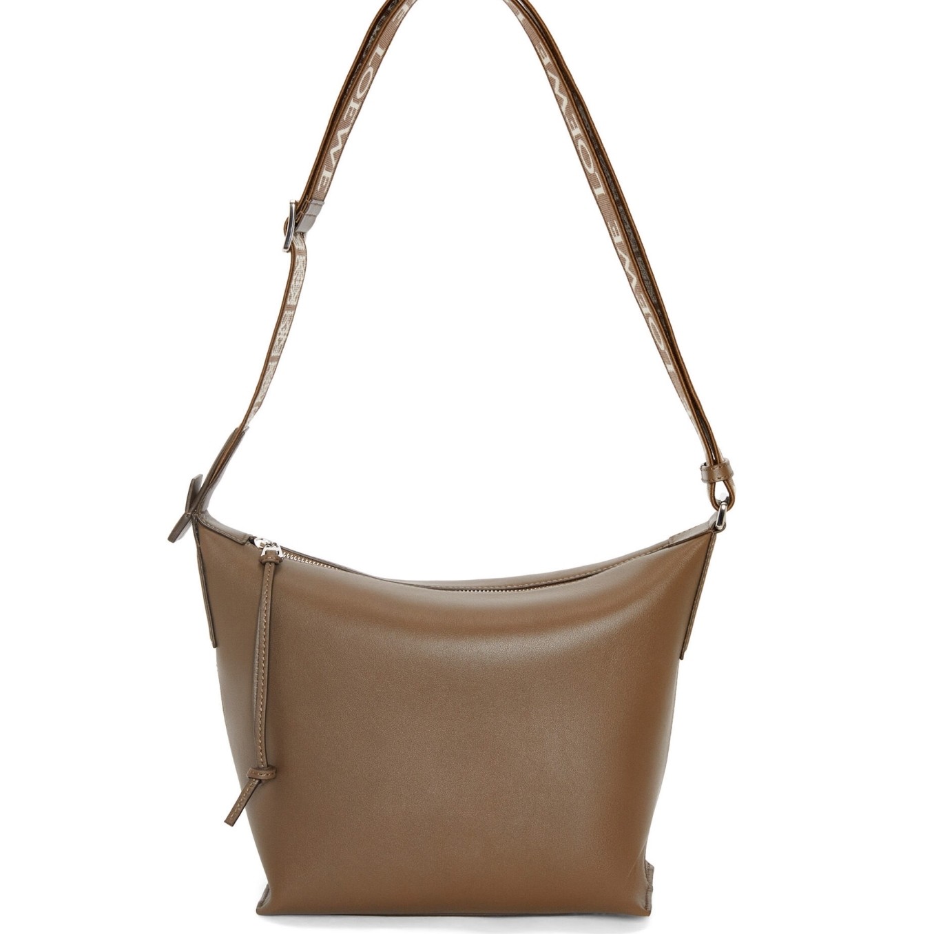 L0ew* cubi small bag in winter brown calfskin and jacquard