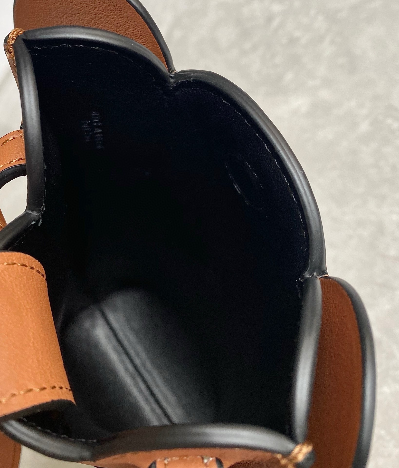L0ew* elephant pocket in brown calfskin