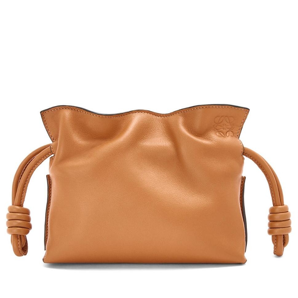 L0ew* flamenco nano clutch in brown nappa leather