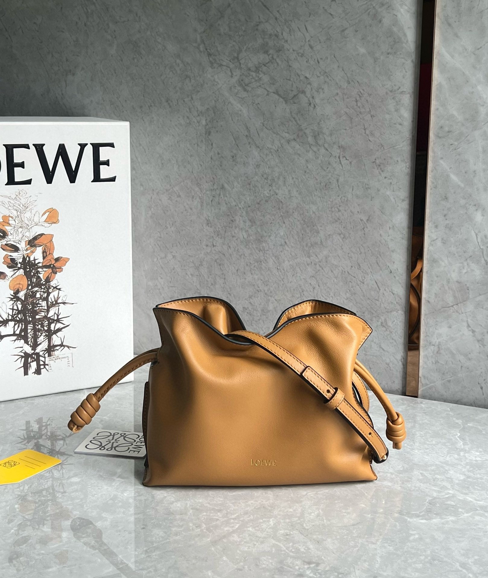 L0ew* mini flamenco clutch bag in warm desert nappa calfskin